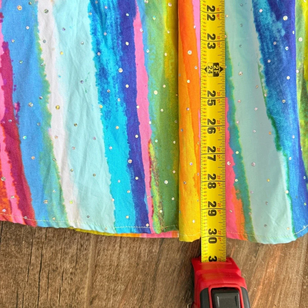 Bloome de Jeune Girls Goofy's Candy Rainbow Stripe Embellished Halter Dress, 16